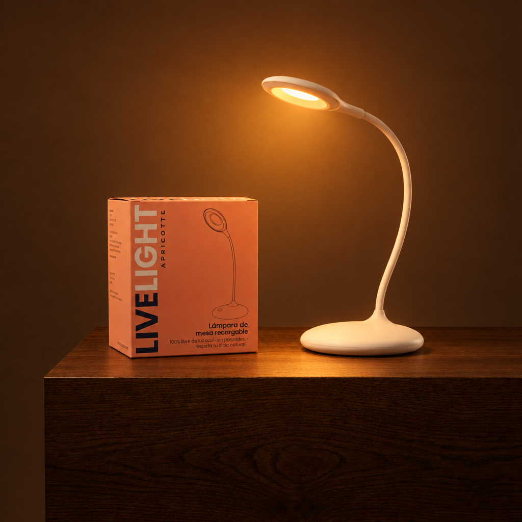 Lámpara luz ámbar cálida de mesa - recargable