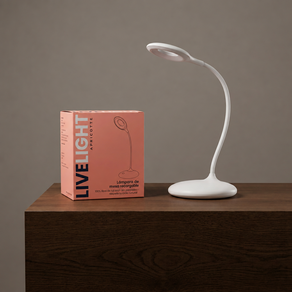 Lámpara luz ámbar cálida de mesa - recargable
