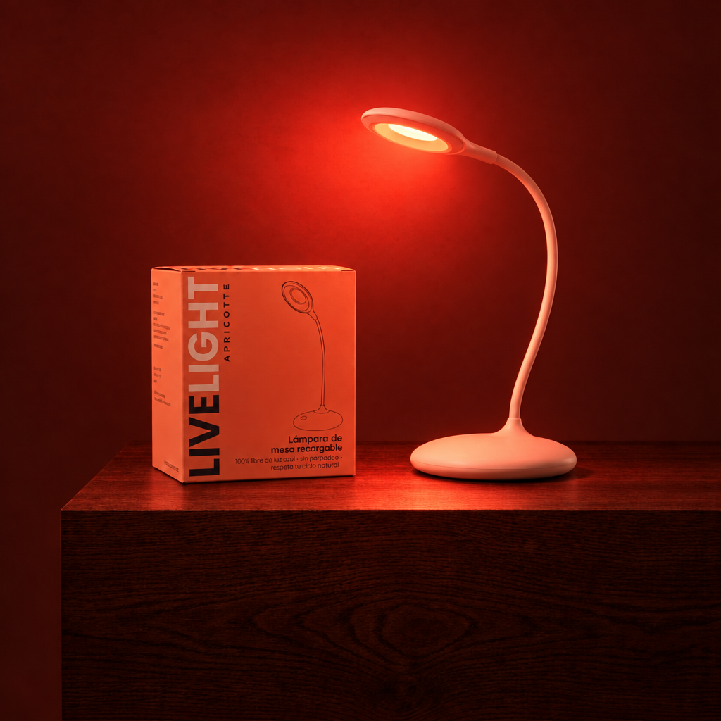 Lámpara luz roja de mesa - recargable