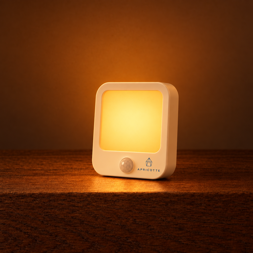 Luz ámbar cálida de enchufe con sensor de movimiento