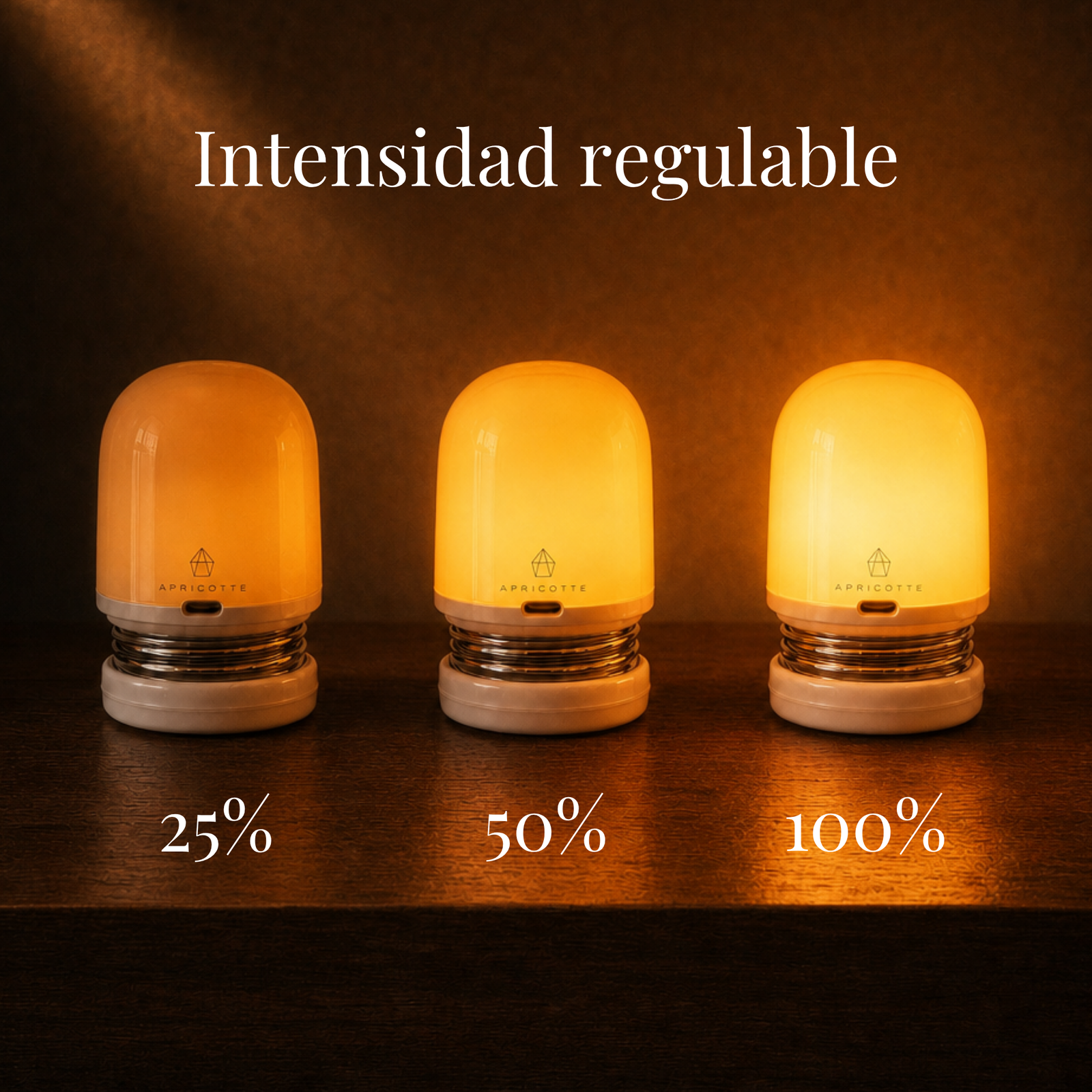 Lámpara luz ámbar cálida portátil tipo PUSH – recargable