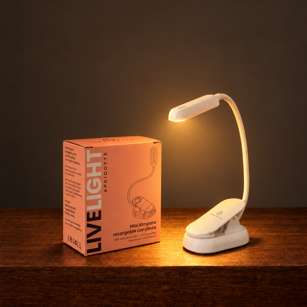 Pinza lámpara luz ámbar cálida - recargable